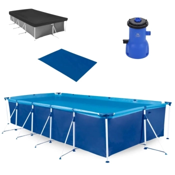 Kit Piscina 7600 Litros Premium + Capa + Forro + Filtro 110v 3028 L/H Bel