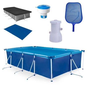 Kit Piscina 6200 L Premium + Capa + Forro + Filtro 110v + Peneira + Flutuador