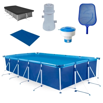 Kit Piscina 10.000 Litros Premium + Bomba Filtrante 110v Mor + Peneira + Flutuador + Forro e Capa