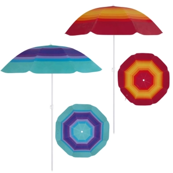 Kit Dois Guarda Sois Praia Fps 70 1,50 M Fashion Cores Sortidas Piscina Acampamento Jardim Parque