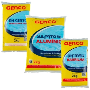 Kit Tratamento Agua de Piscina Sulfato de Alum�nio + Barrilha (ph+) 2 Kg + Ph Certo 2 Kg