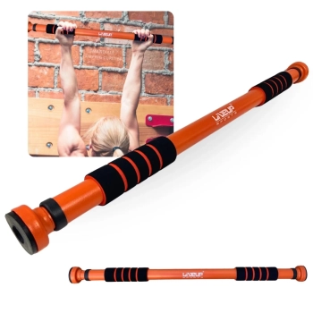 Kit Barra para Porta Adaptvel Sob Presso 65cm a 95cm + Faixa Elstica Super Band Extensor Super Forte