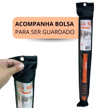 Kit Barra para Porta Adaptvel Sob Presso 65cm a 95cm + Faixa Elstica Super Band Extensor Super Forte