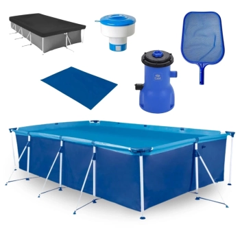 Kit Piscina 6200 Lts Premium + Capa + Forro + Filtro 3028l/H 110v Bel + Peneira + Flutuador