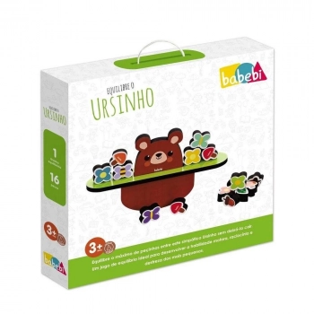 Brinquedo Jogos Educativos Equilibre o Ursinho + Empilhe Os Bichinhos em Madeira