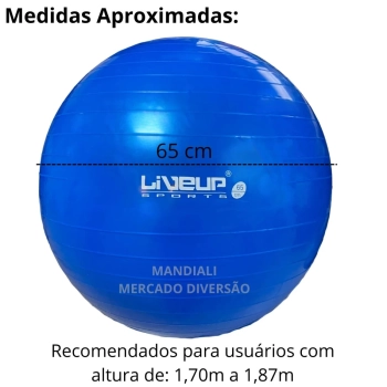 Kit Pilates com 3 Bolas Suas Tamanhos 45 Cm + 55 Cm + 65 Cm Liveup