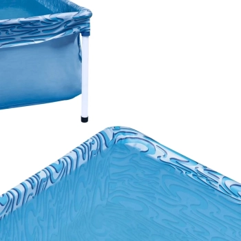 Kit Piscina de Arma��o Infantil 400 Litros + Boia Bote com Fralda Azul