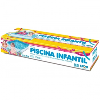 Kit Piscina de Armao Retangular Infantil 400 Litros + Bote com Fralda Azul