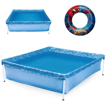 Kit Piscina de Arma��o Infantil 400 Litros + Boia Infl�vel do Homem-aranha