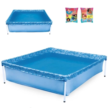 Kit Piscina de Arma��o 400 Litros Infantil + Boia de Bra�o Das Princesas Disney