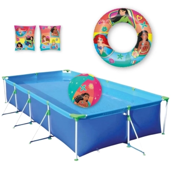 Piscina de Armao 6200 Litros Premium + Bola Inflvel + 2 Boias Das Princesas