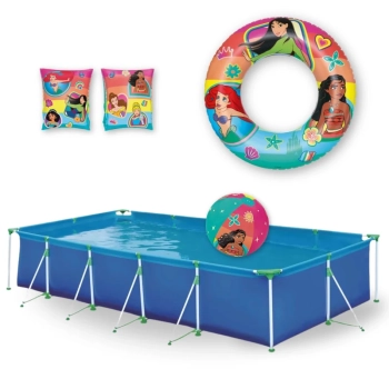 Kit Piscina de Armao 7600 Litros Premium + Bola e Boias Inflveis Das Princesas