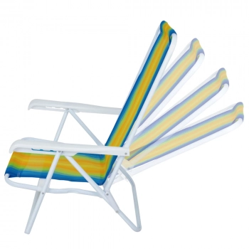 Kit 2 Cadeiras de Praia Reclinvel 4 Posies Ao Cores Sortidas