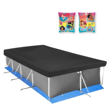 Kit Capa e Forro para Piscina 3000 Lts Mor + Boia de Bra�o Princesas (piscina N�o Inclusa)