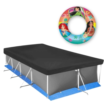 Kit Forro e Capa para Piscina Mor 3000 Lt + Boia Infl�vel Princesas (piscina N�o Inclusa)