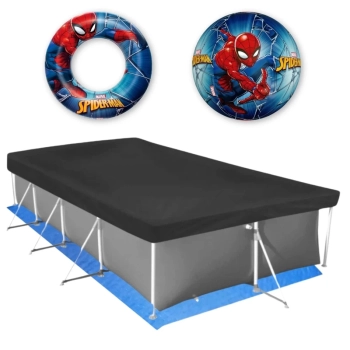 Kit Capa e Forro para Piscina 3000 Lts + Bola e Boia Infl�vel Homem Aranha (piscina N�o Inclusa)