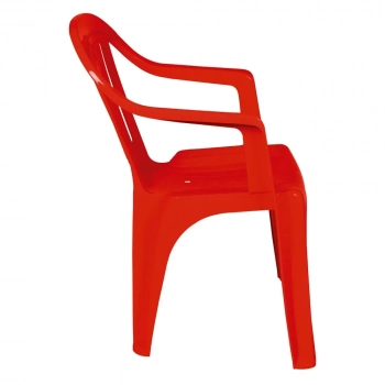 Kit 1 Mesa em Plstico Vermelha + 4 Cadeiras Poltrona Mor