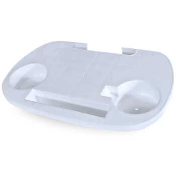 Mesa Porttil Lateral para Cadeira de Praia com Porta Copos Branco Bel