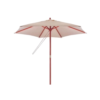 Ombrelone Central Guarda Sol Piscina Madeira 3m Bege
