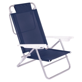2 Cadeiras de Praia Reclin�vel em Alum�nio Summer Azul