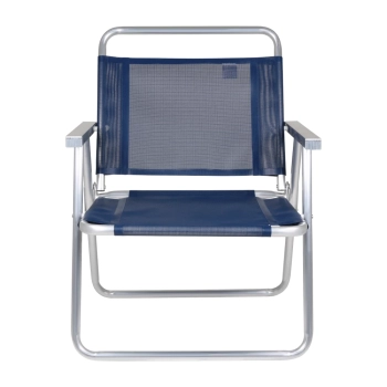 3 Cadeiras de Praia Dobrvel Alta em Alumnio Oversize Azul