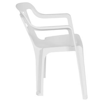 4 Cadeiras Poltrona de Plastico Suporta At 154kg Flow Branca
