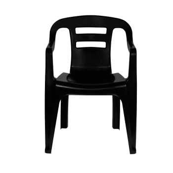 Kit Mesa Quadrada Preta + 4 Cadeiras de Plastico Preta