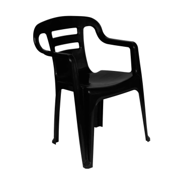 Kit Mesa Quadrada Preta + 4 Cadeiras de Plastico Flow Preta