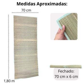 Esteira de Praia em Palha Bel Verde 1,80m X 70cm Passeio Parque e Piquinique
