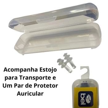 Óculos de Natação em Silicone Lentes Cor Azul com Estojo