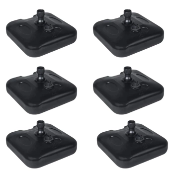 Kit Base Plastica 18 L / 22 Kg 6 Und Guarda-sol Ombrelone Preta Piscina