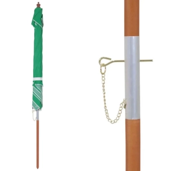 Kit Ombrelone Sardenha 2,05m Verde Jardim + Base Branca 18 L / 22 Kg