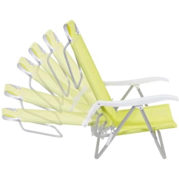Kit Duas Cadeiras de Praia Sunny Dobrvel + Guarda-sol 1,60m Amarelo