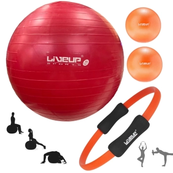 Kit Arco Flexvel Pilates + 2 Overball 25cm + Bola Sua 45cm Yoga Treino Funcional Academia