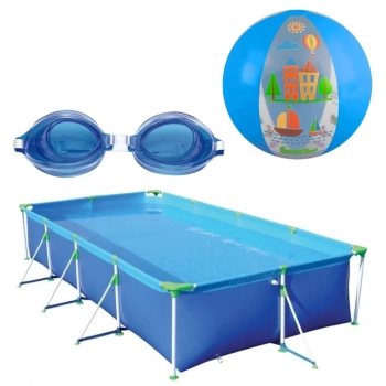 Kit Piscina Premium 6200 L+ culos Natao Infantil Azul+ Bola 40 Cm Mor