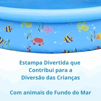 Kit Piscina Infantil 1000 L Inflvel Estampada + Boia de Brao Rosa