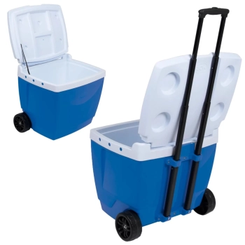 Caixa Termica com Rodas e Ala / Carrinho Cooler 42 Litros Mor Azul