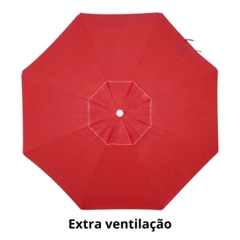 Kit Guarda Sol Vermelho 2 M + Uma Cadeira de Praia / Estruturas em Aluminio