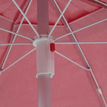 Kit Guarda Sol Vermelho 2 M + Uma Cadeira de Praia / Estruturas em Aluminio