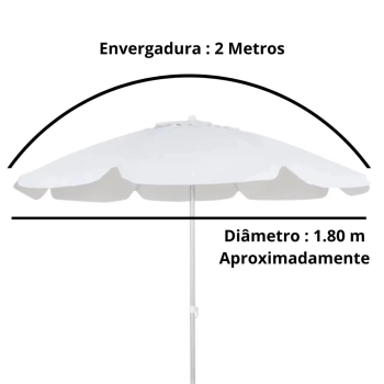 Kit 2 Cadeiras de Praia em Alumnio + Guarda Sol Bagum 2 M Branco Aluminio