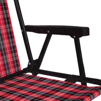 Kit 4 Cadeiras de Praia Xadrez + Guarda Sol 2 M de Bagum/ Alumnio Manivela