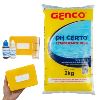 Kit para Piscinas Estojo Avaliador de Alcalinidade + Elevador Alcalinidade Ph Certo