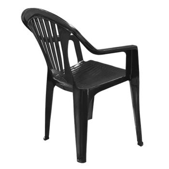Kit 4 Cadeiras Pretas em Plstico At 156 Kg + Mesa Plstica Quadrada 70 X 70cm