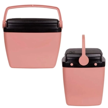 Caixa Termica Rosa Pssego Cooler 6 L + Garrafa Squeeze Rosa 500 Ml Lanches e Bebidas