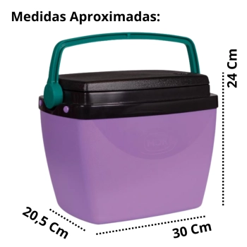 Caixa Termica Lilas / Roxa Cooler Pequeno 6 Litros Mor / 8 Latas / para Lanches e Bebidas