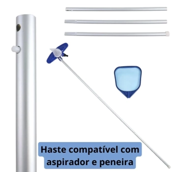 Kit Piscina de Armao Infantil 1500 L + Aspirador + Peneira + Haste 1,40 M + Capa + Forro