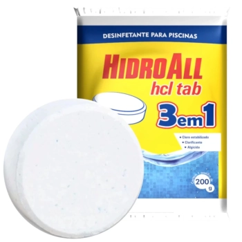 Kit Clorador Flutuante Flor de Ltus + 2 Pastilhas 3 em 1 Hidroall para Piscinas