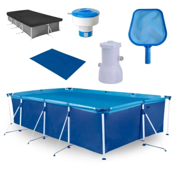 Kit Piscina 5000 Litros Premium + Capa + Forro + Filtro 110v 2.200 L/H Mor + Peneira + Flutuador