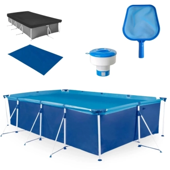 Kit Piscina 5000 Litros Premium + Peneira + Flutuador + Capa e Forro