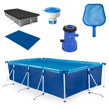 Kit Piscina 6200 Lts Premium + Capa + Forro + Filtro 3028 L/H 110v Bel + Peneira + Flutuador